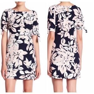 Eliza J Elbow Tie Sleeve floral Shift Dress